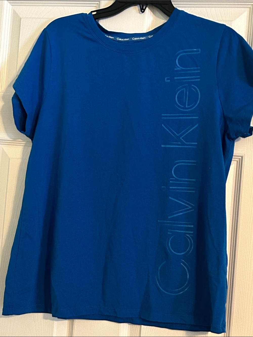 Calvin Klein Women's Royal Blue Short Sleeve Logo Tee